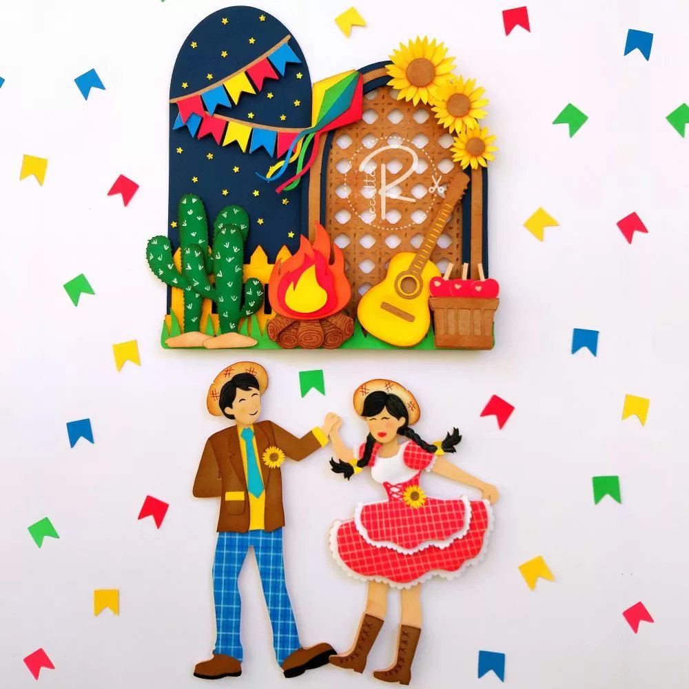 Arquivo De Corte Topo De Bolo Arraia Festa Junina São João Casal 12