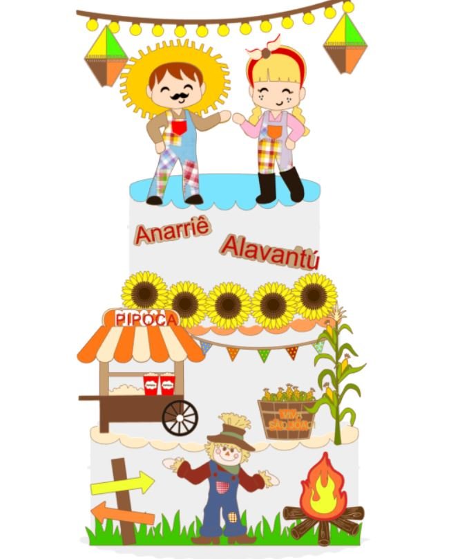 Arquivo De Corte Topo De Bolo Arraia Festa Junina São João Casal 17