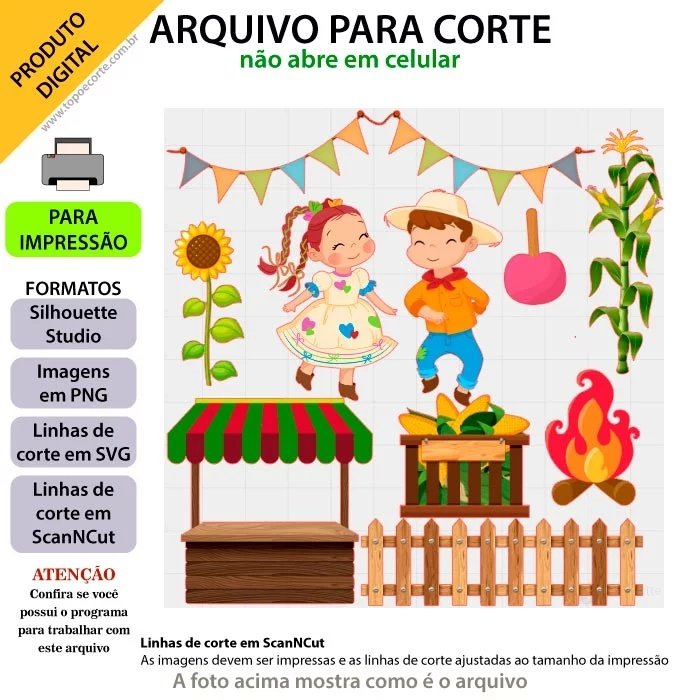 Arquivo De Corte Topo De Bolo Arraia Festa Junina São João Casal 63