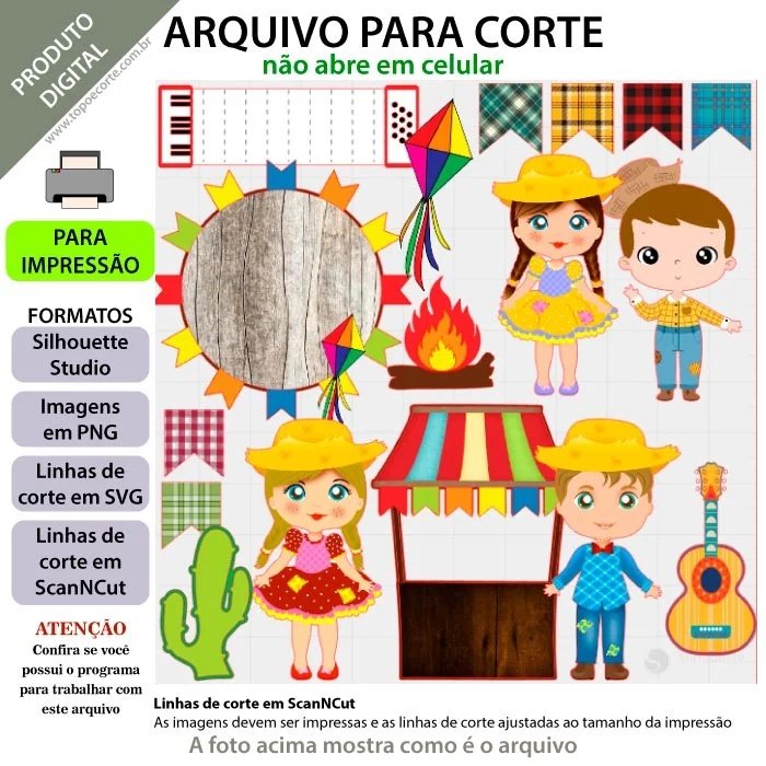 Arquivo De Corte Topo De Bolo Arraia Festa Junina São João Casal 64