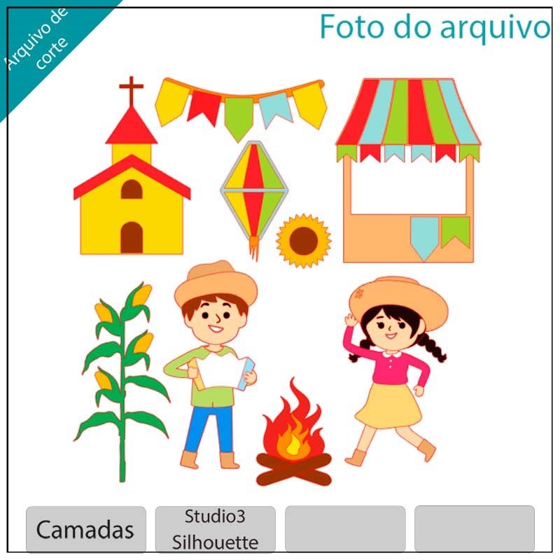 Arquivo De Corte Topo De Bolo Arraia Festa Junina São João Casal 65