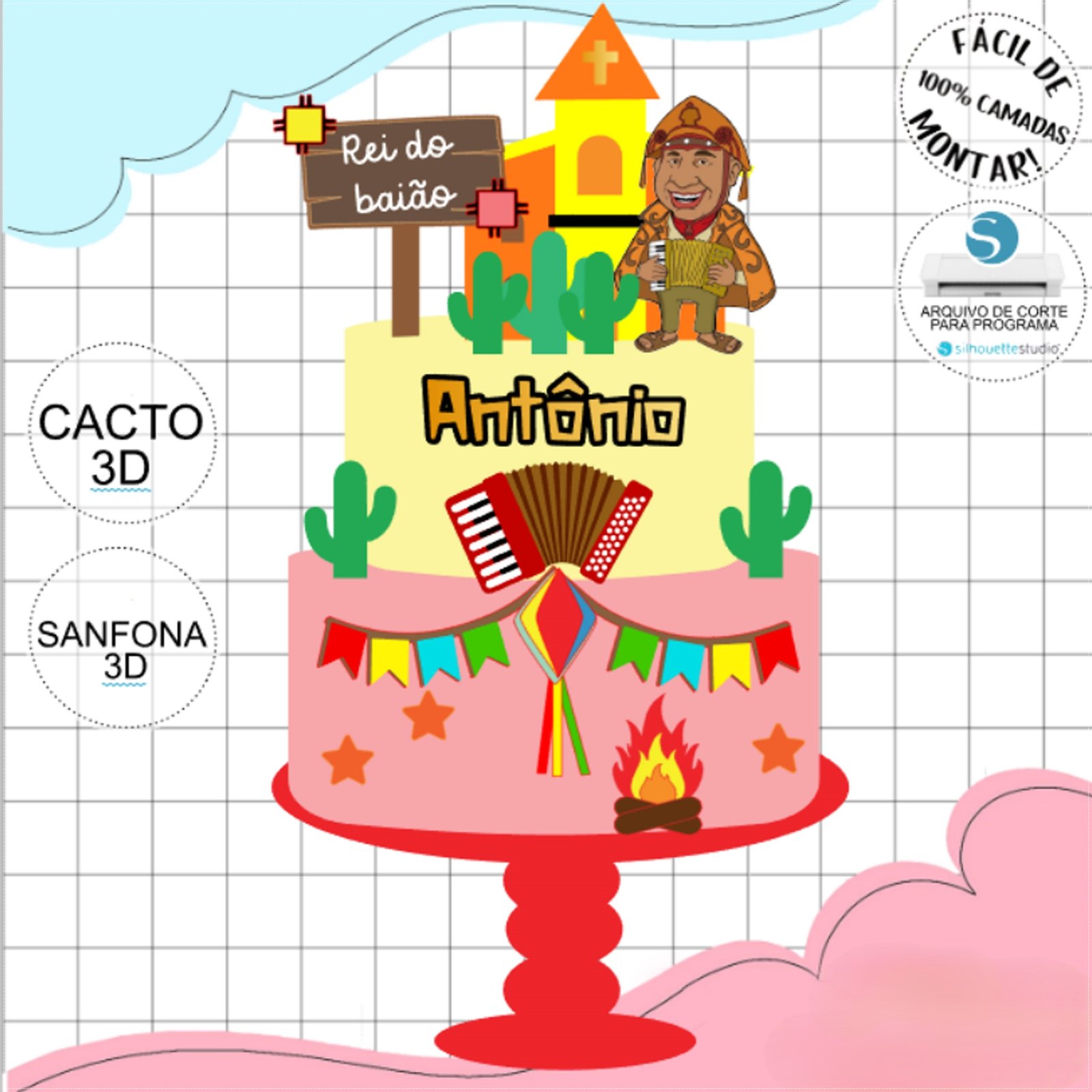 Arquivo De Corte Topo De Bolo Arraia Festa Junina São João Cordel Cangaceiro Cangaceira 9