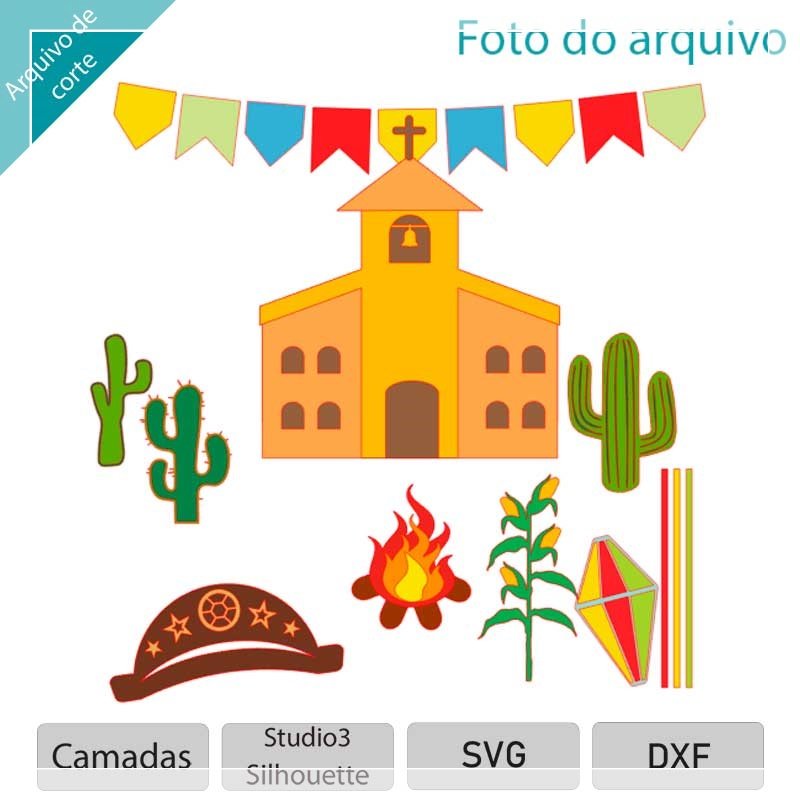 Arquivo De Corte Topo De Bolo Arraia Festa Junina São João Igreja 10