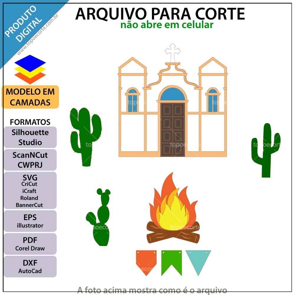 Arquivo De Corte Topo De Bolo Arraia Festa Junina São João Igreja 11
