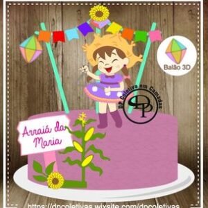 Arquivo De Corte Topo De Bolo Arraia Festa Junina São João Menina 11
