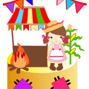 Arquivo De Corte Topo De Bolo Arraia Festa Junina São João Menina 14