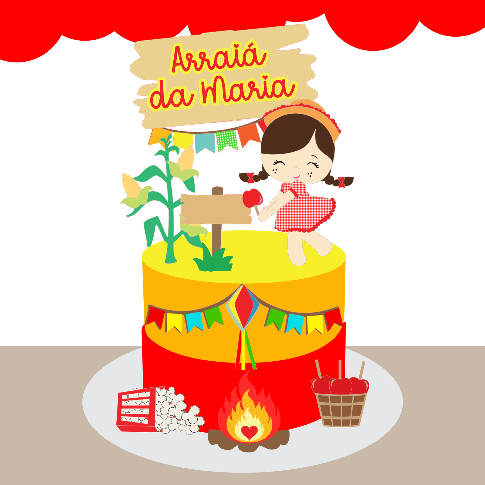 Arquivo De Corte Topo De Bolo Arraia Festa Junina São João Menina 57