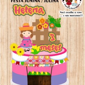 Arquivo De Corte Topo De Bolo Arraia Festa Junina São João Menina 6