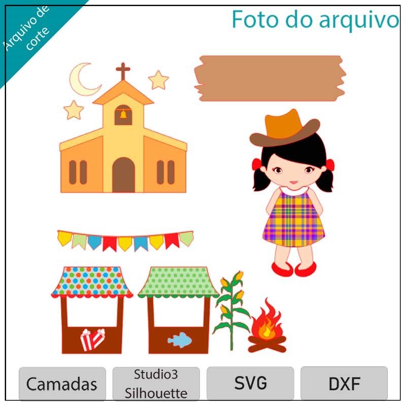 Arquivo De Corte Topo De Bolo Arraia Festa Junina São João Menina 65