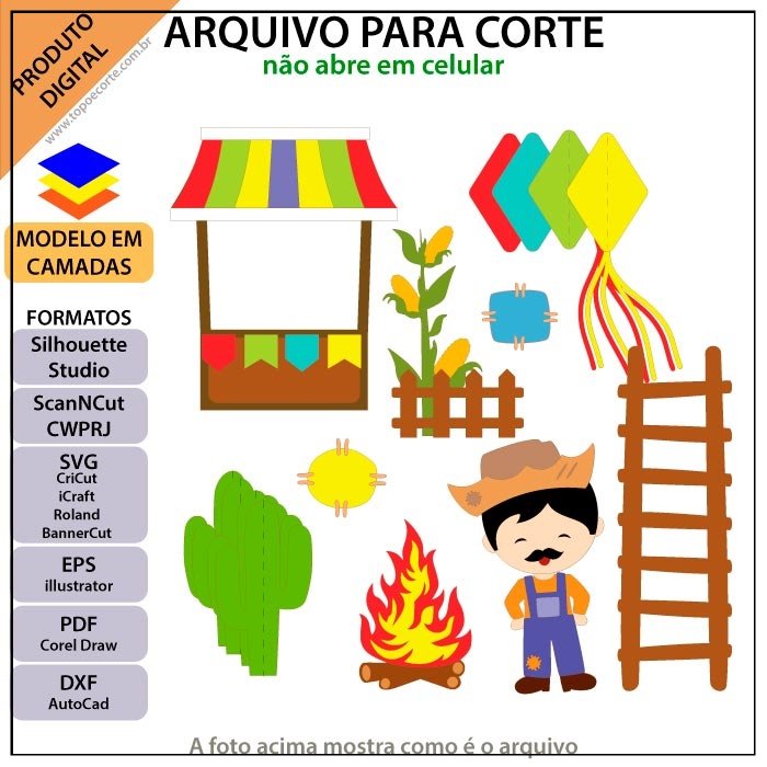 Arquivo De Corte Topo De Bolo Arraia Festa Junina São João Menino 41