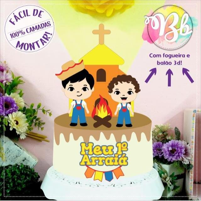 Arquivo De Corte Topo De Bolo Arraia Festa Junina São João Menino 6