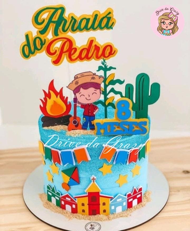 Arquivo De Corte Topo De Bolo Arraia Festa Junina São João Menino 9