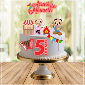 Arquivo De Corte Topo De Bolo Arraia Festa Junina São João Mickey E Minnie 1