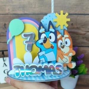 Arquivo De Corte Topo De Bolo Bluey Vela Cenário 7