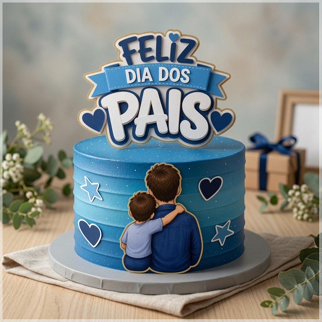 Arquivo De Corte Topo De Bolo Feliz Dia Dos Pais Menino 10