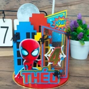 Arquivo De Corte Topo De Bolo Homem Aranha Vela Cenário 8
