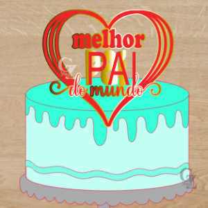 Arquivo De Corte Topo De Bolo Melhor Pai Dia Dos Pais 40