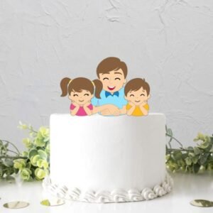Arquivo De Corte Topo De Bolo Pai E Filhos Menina E Menino Dia Dos Pais 10