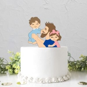 Arquivo De Corte Topo De Bolo Pai E Filhos Menina E Menino Dia Dos Pais 2