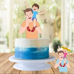 Arquivo De Corte Topo De Bolo Pai E Filhos Menina E Menino Dia Dos Pais 6
