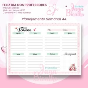 Encadernação Combo Planejamento Semanal A4 Feliz . Dia Dos Professores 3