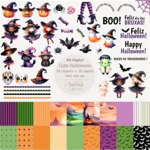 Kit Digital 1 Halloween Cliparts E Papéis 1
