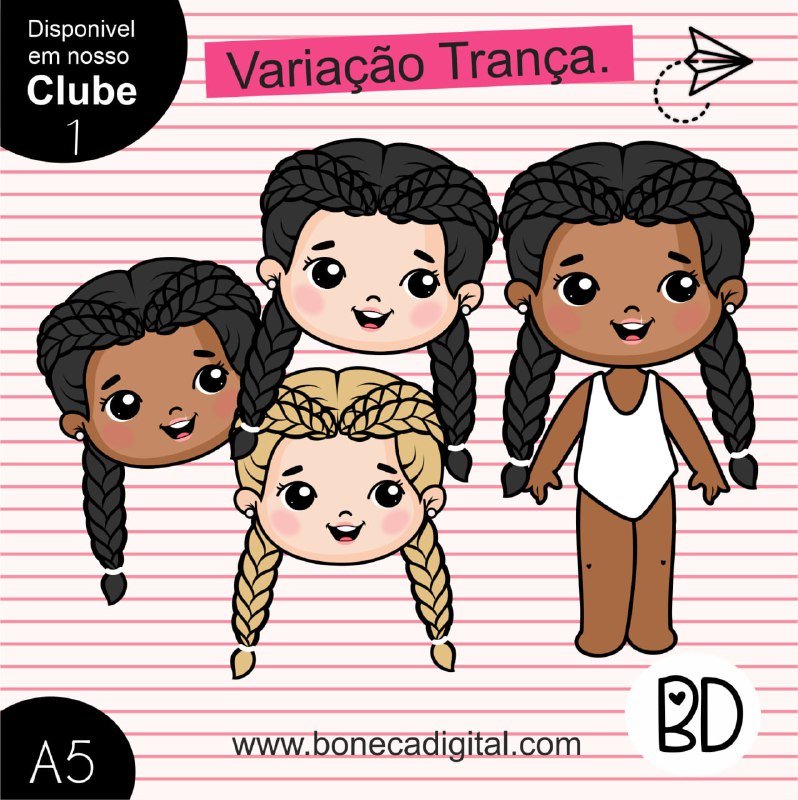 Kit Digital 12 Tranças Cabeças Variação 1