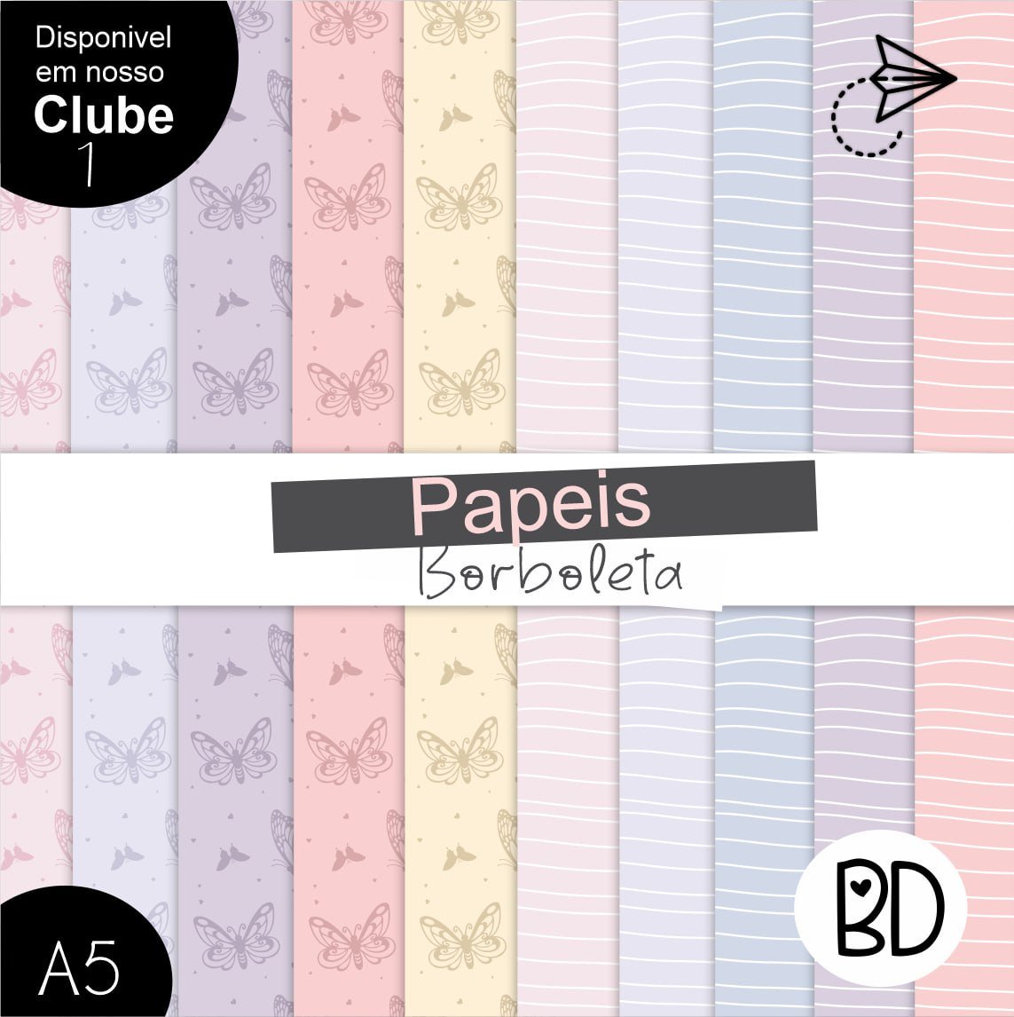 Kit Digital 17 Papeis Borboleta 1
