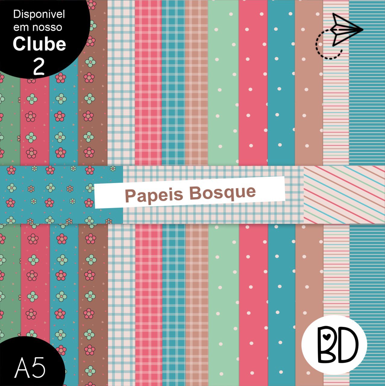 Kit Digital 18 Papeis Bosque 2