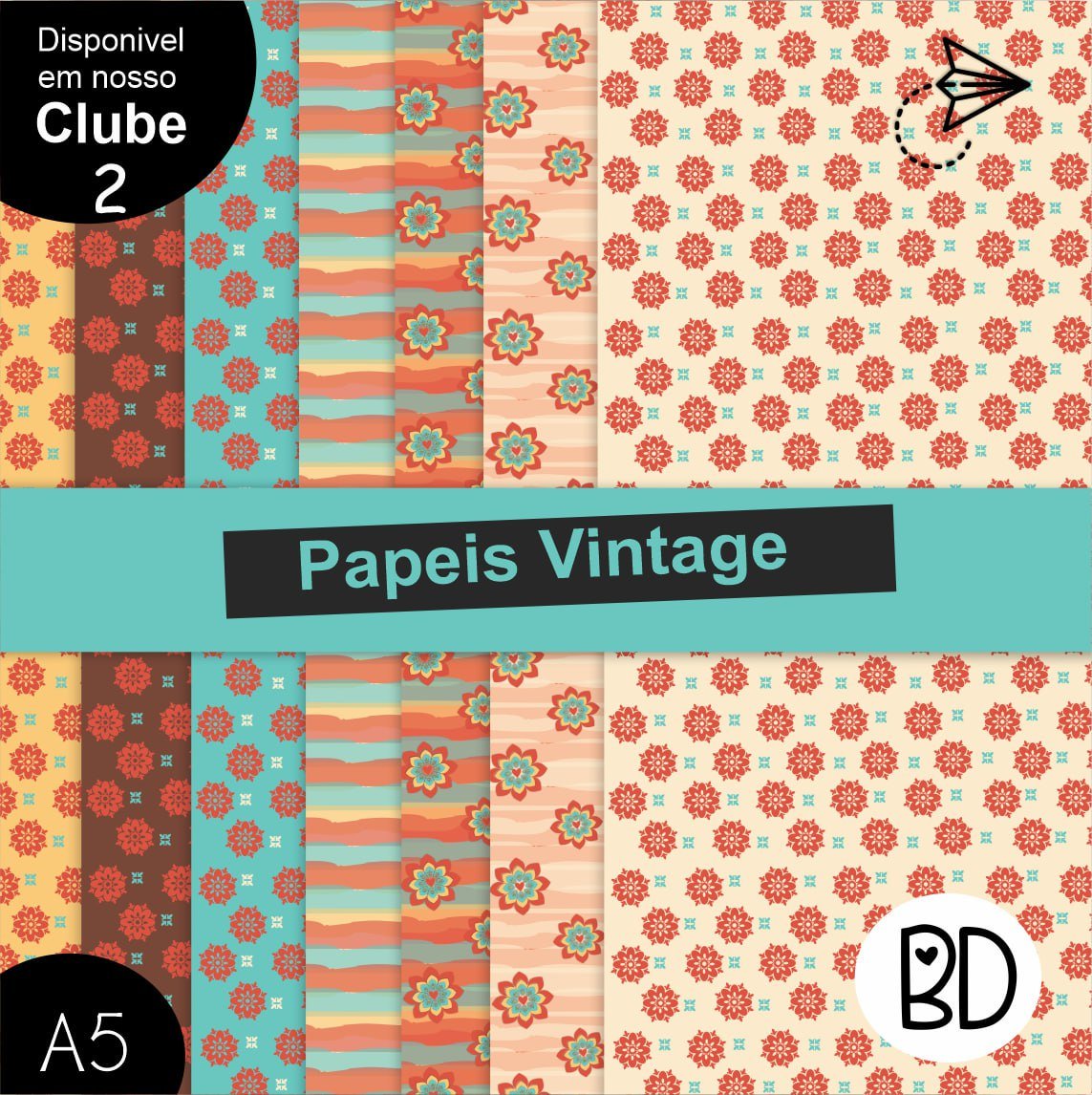 Kit Digital 29 Papeis Vintage Floral 13