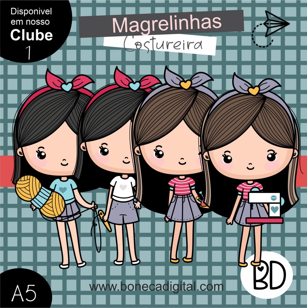 Kit Digital 3 Magrelinhas Costureira 3