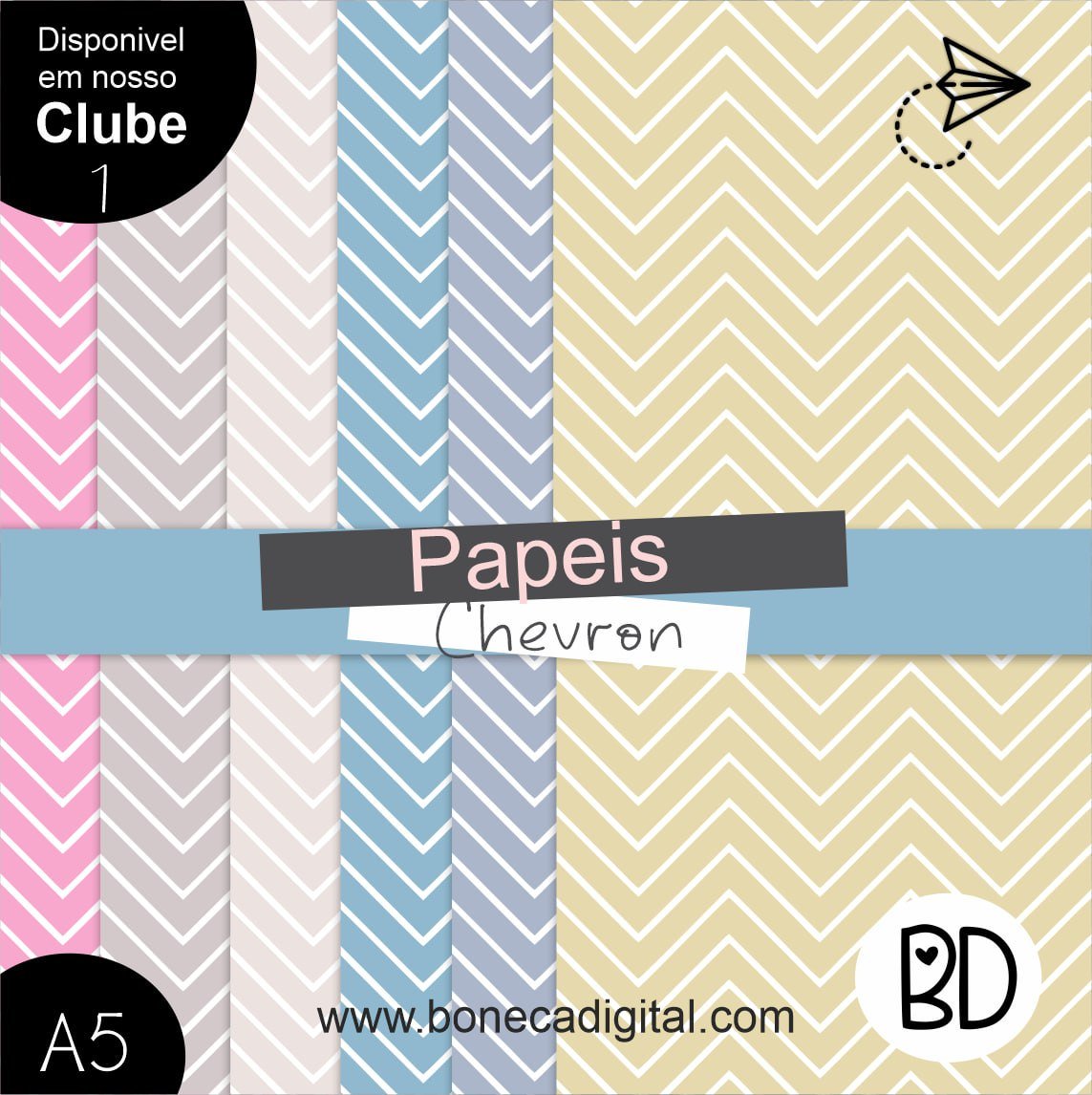 Kit Digital 30 Papel Chevron 14