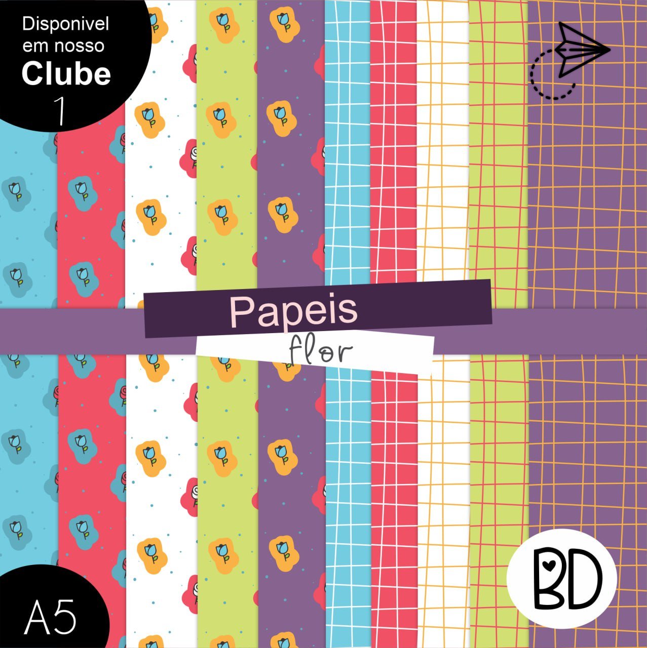 Kit Digital 32 Papel Flores 1 16