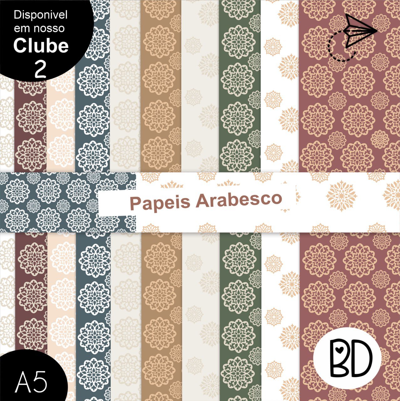 Kit Digital 36 Papreis Arabescos 20
