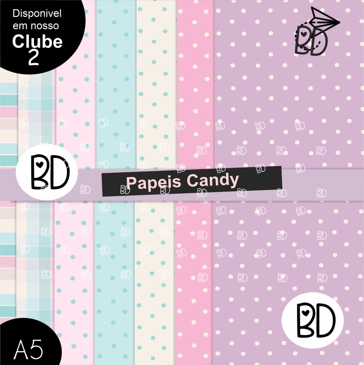 Kit Digital 54 Candy Colors 2 Papeis Digitais 29