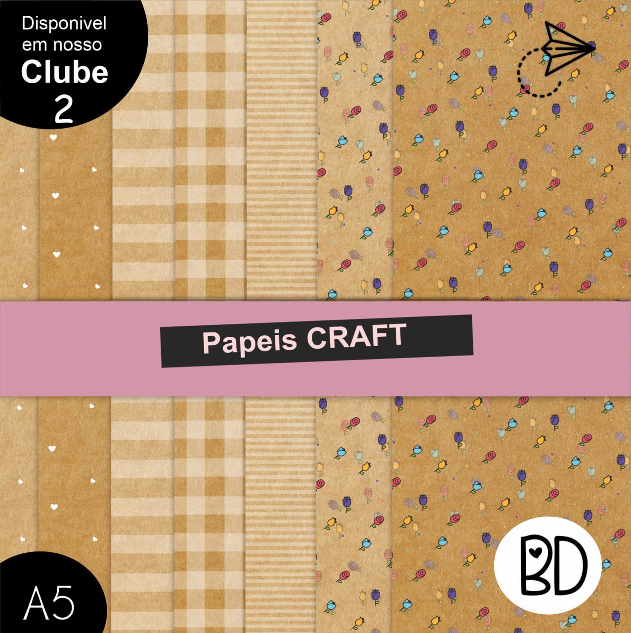 Kit Digital 57 Craft Papeis Digitais 30