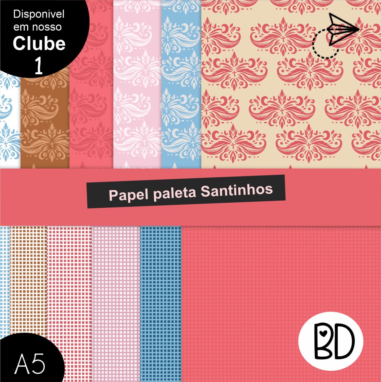 Kit Digital 64 Santinhos Paleta Papeis Digitais 35