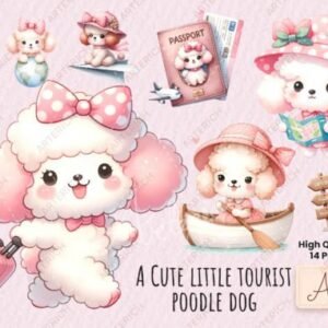 Kit Digital A Pequena Poodle Turista 1