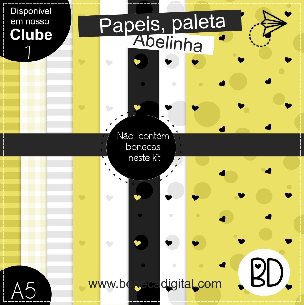 Kit Digital Abelhinha Papeis 38