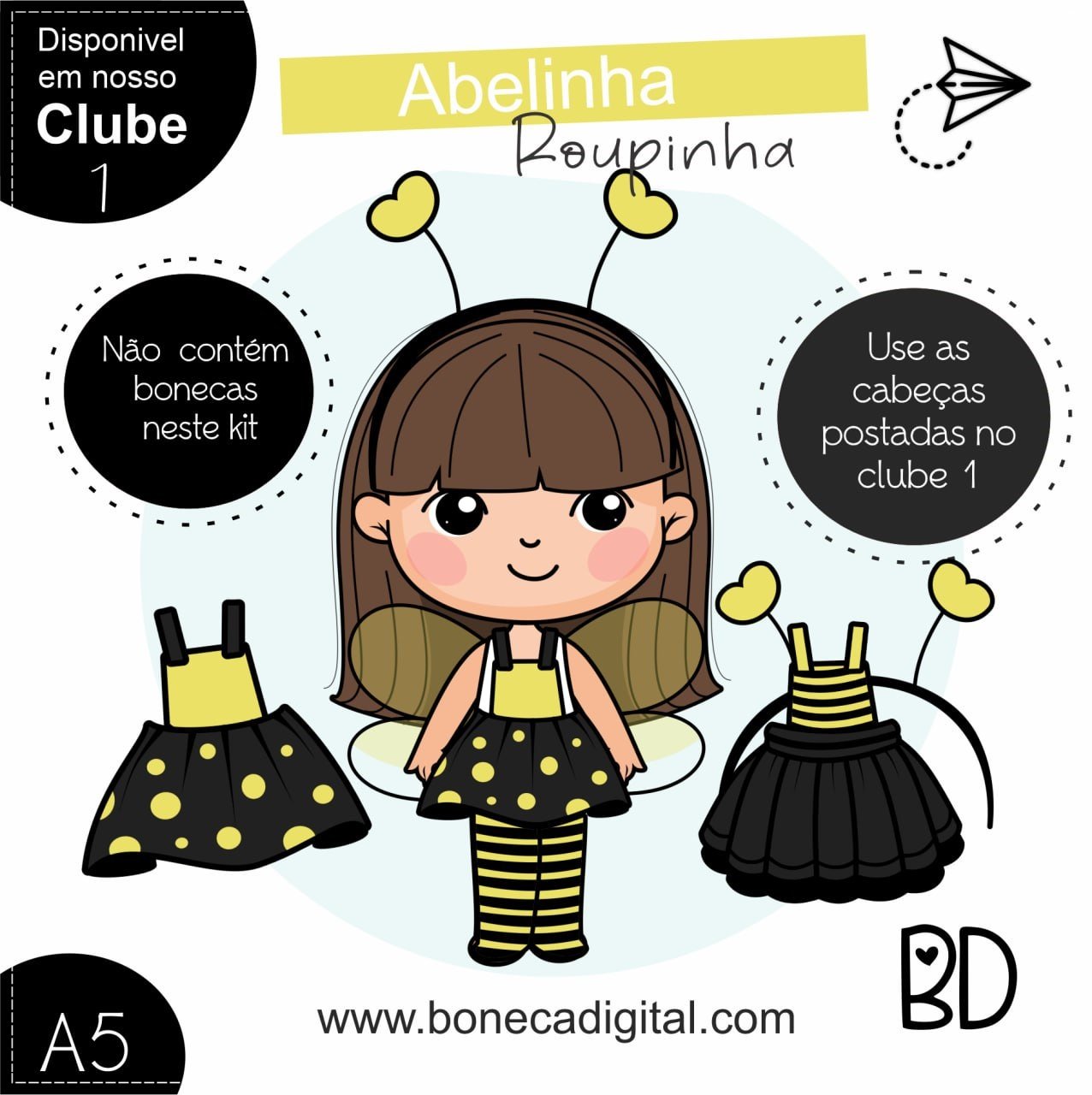 Kit Digital Abelhinha Variação Roupinha 2