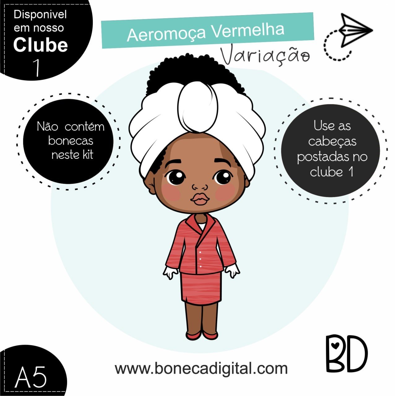 Kit Digital Aeromoça Vermelha 5