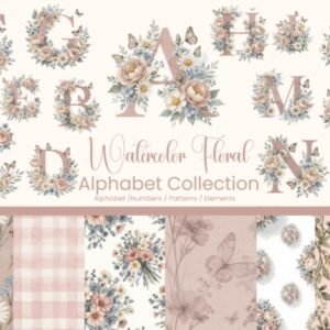 Kit Digital Alfabeto Floral 3