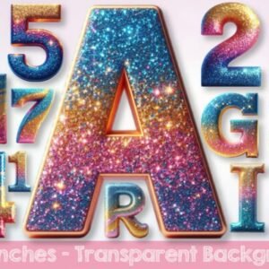 Kit Digital Alfabeto Glitter Colorido 9