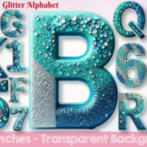 Kit Digital Alfabeto Glitter 8