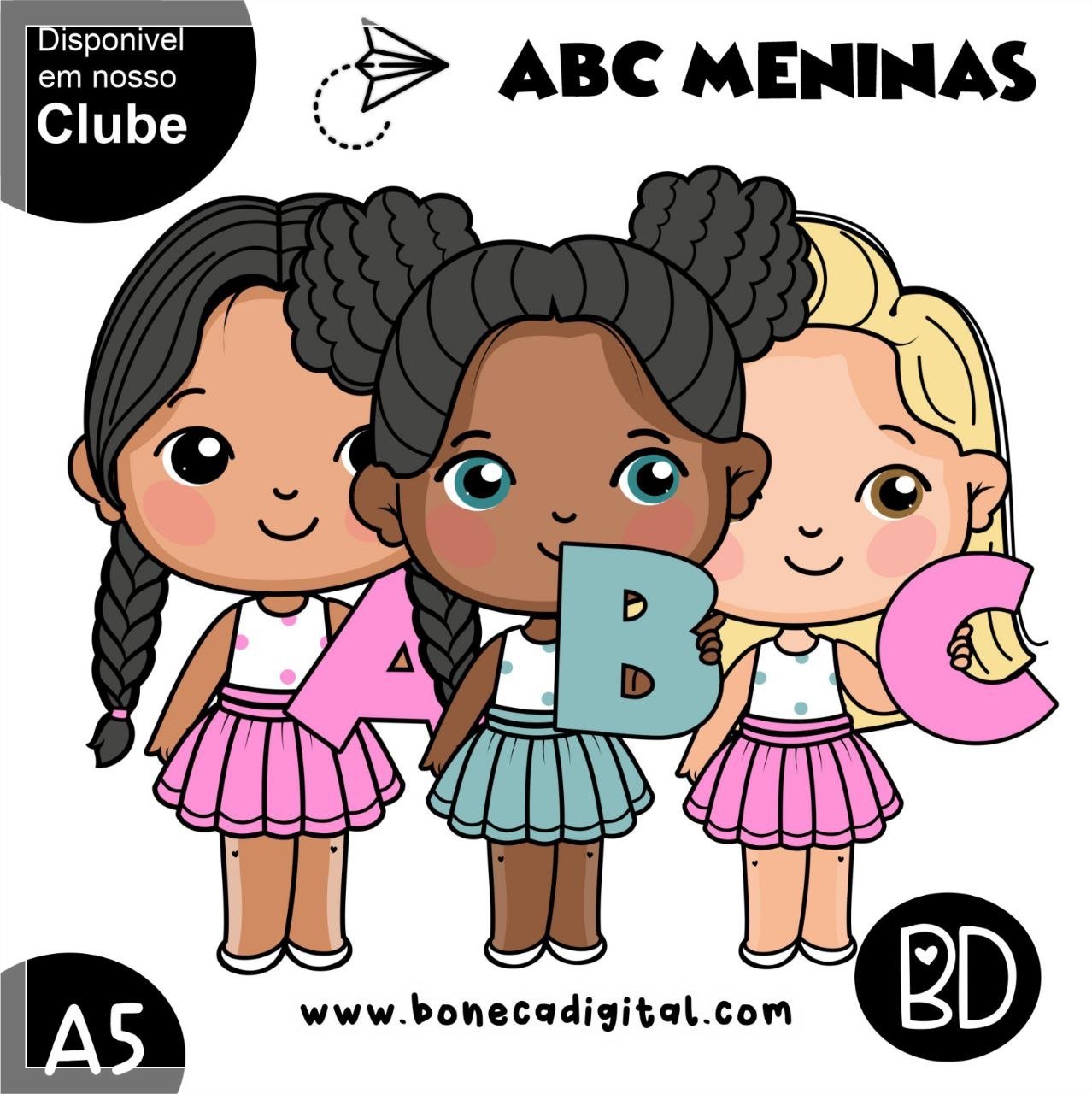 Kit Digital Alfabeto Kits Meninas Abc 1