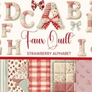 Kit Digital Alfabeto Patchwork Morango 8