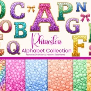 Kit Digital Alfabeto Strass 12