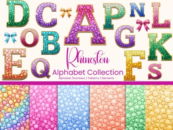 Kit Digital Alfabeto Strass 12