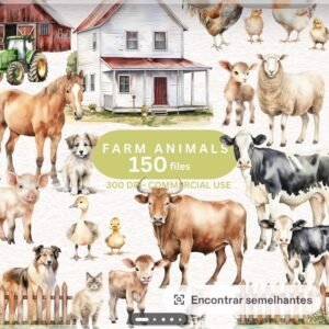 Kit Digital Animais Fazendinha Farm Animals 1