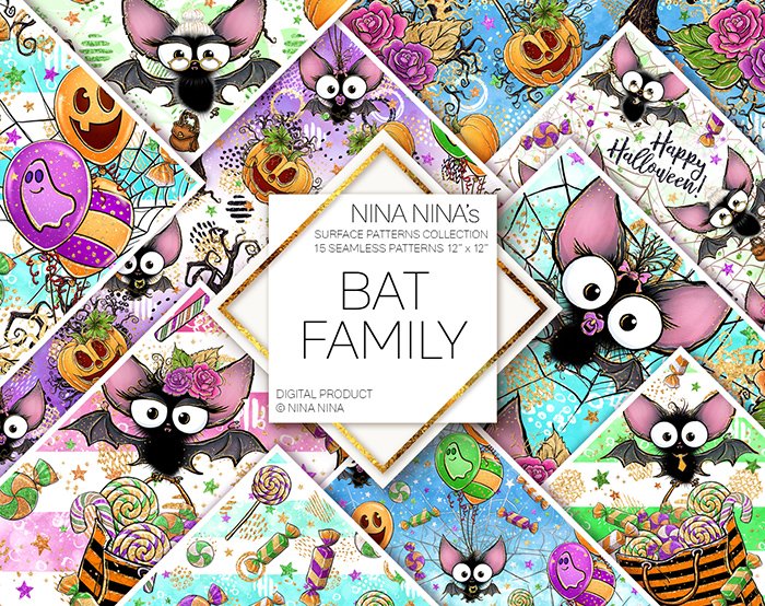 Kit Digital Bat Family Papeis 2